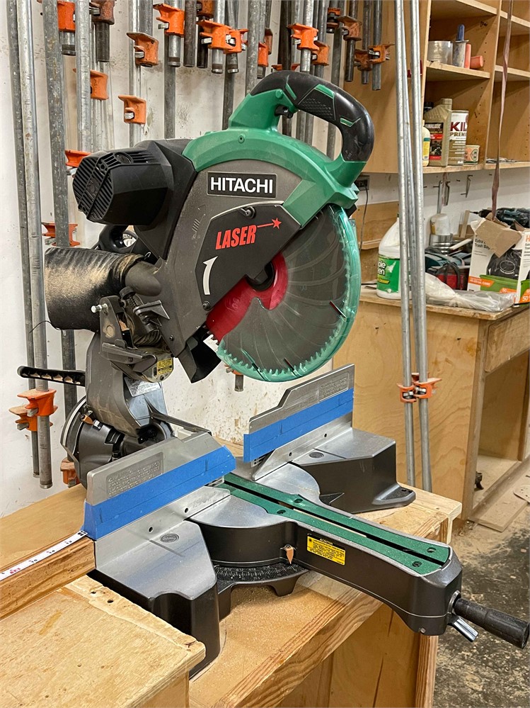 Hitachi "C12RSH2" Compound Miter Saw with Fence and Cabinets