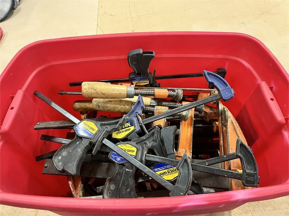 Large Bin of Clamps