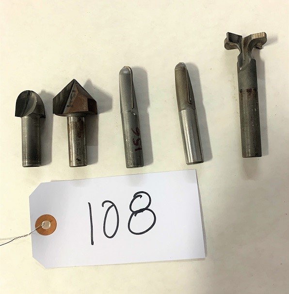 LOT# 108  (5) ROUTING / SHAPING BITS * LOT OF 5