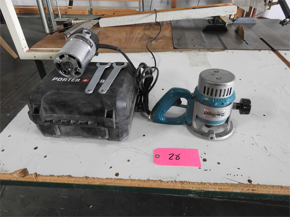 Lot of (2) Hand Routers, Porter Cable and Makita