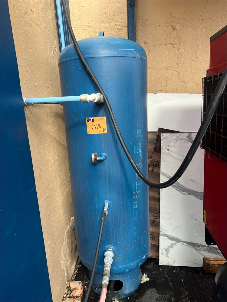 Blue Vertical Air Storage Tank
