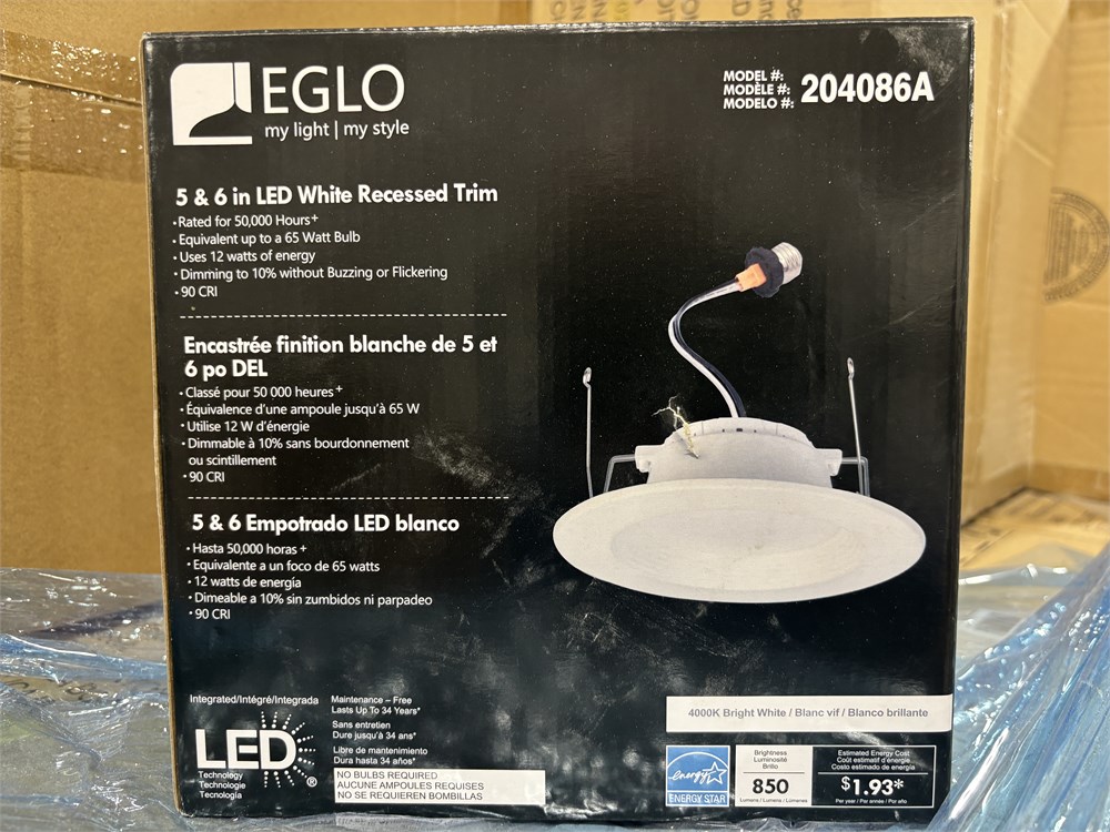 Pallet of 5" & 6" LED White Recessed Trim - as pictured