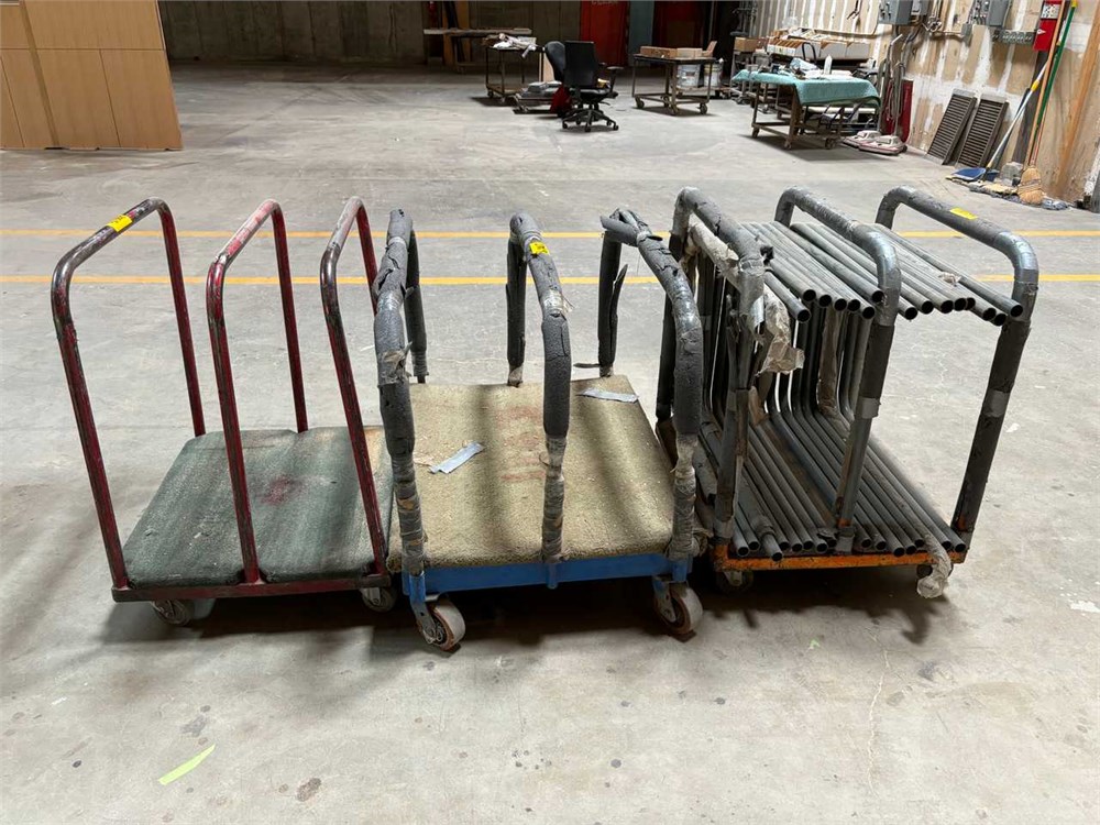 Three (3) Metal Shop Carts