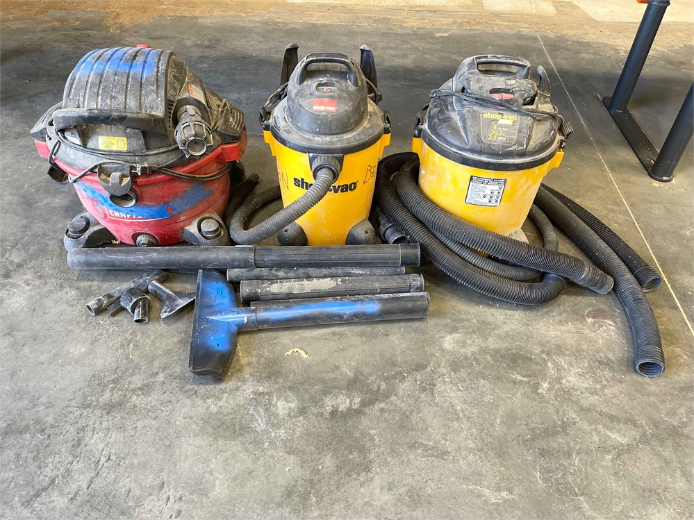 Three (3) Shop Vacuums