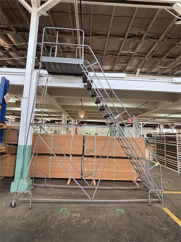 P.W. Platforms 16 Step Rolling Step Ladder