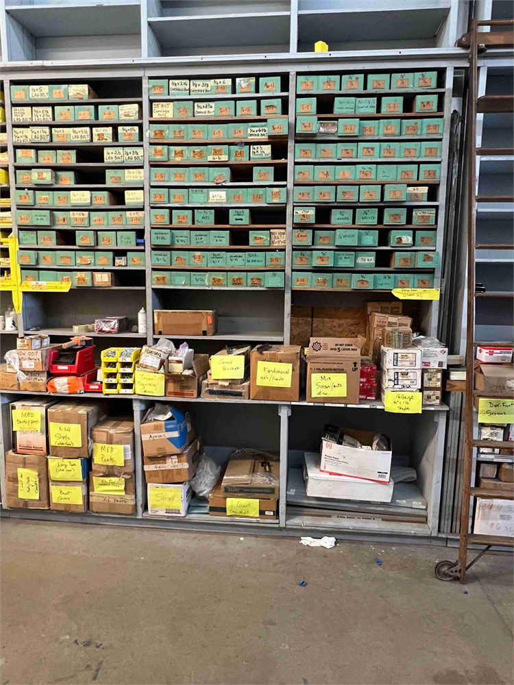 Hardware & Bins + All items on (3) shelves