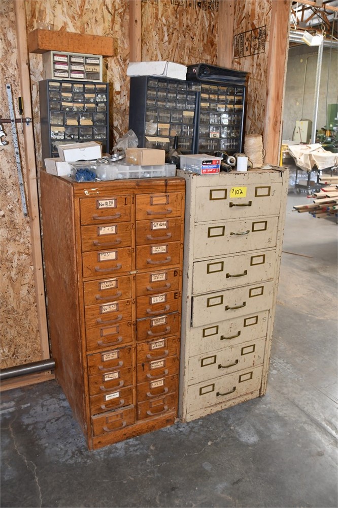 (2) Wood Cabinets & Contents as Pictured