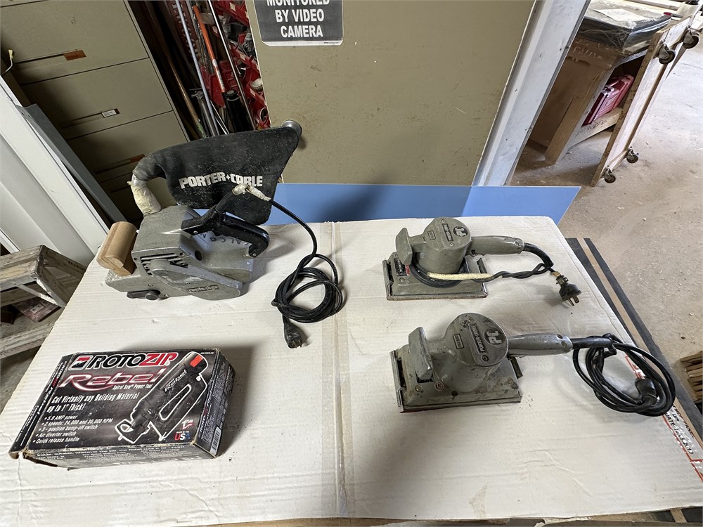 Porter Cable Belt Sander, PC "505" Sander x2, RotoZip Spiral Saw -Lot of 3