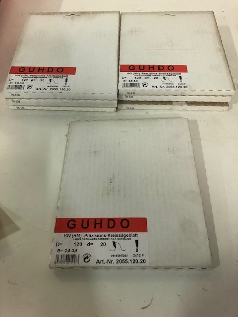 LOT OF (7) GUHDO 120MM SPLIT SCORING BLADES