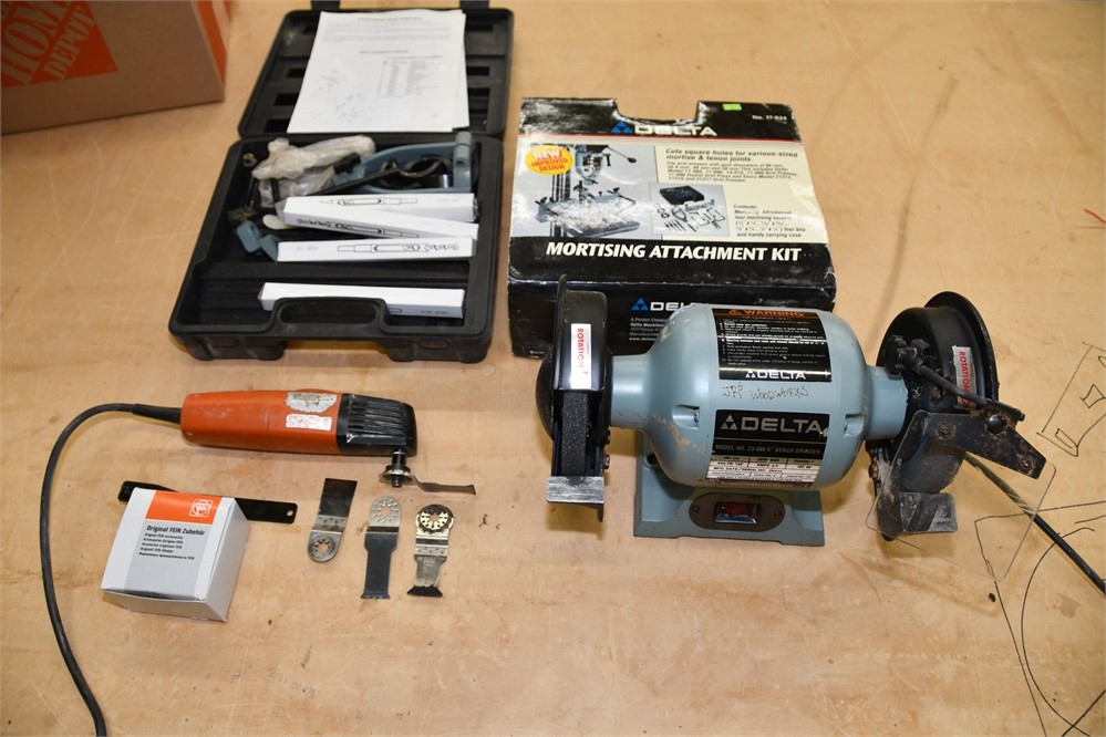 Grinder, Mortising Attachment & Oscillating tool