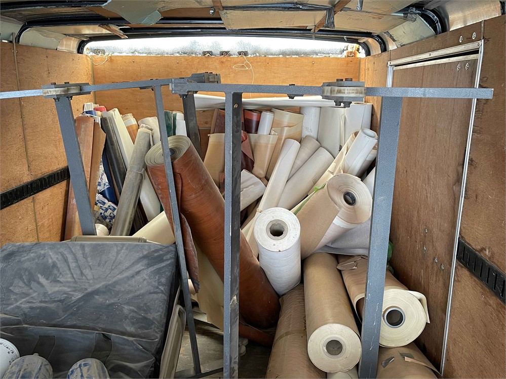 Rolls of Laminate and Two (2) Storage Racks