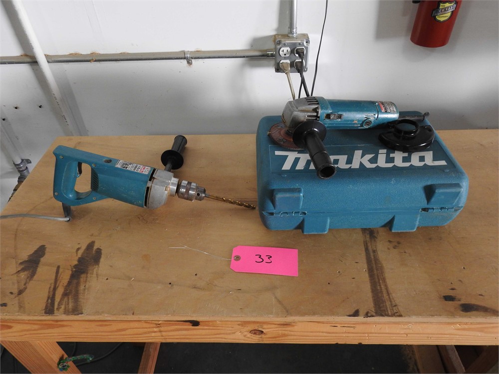 Makita Hand Drill and Hand Grinder with Case
