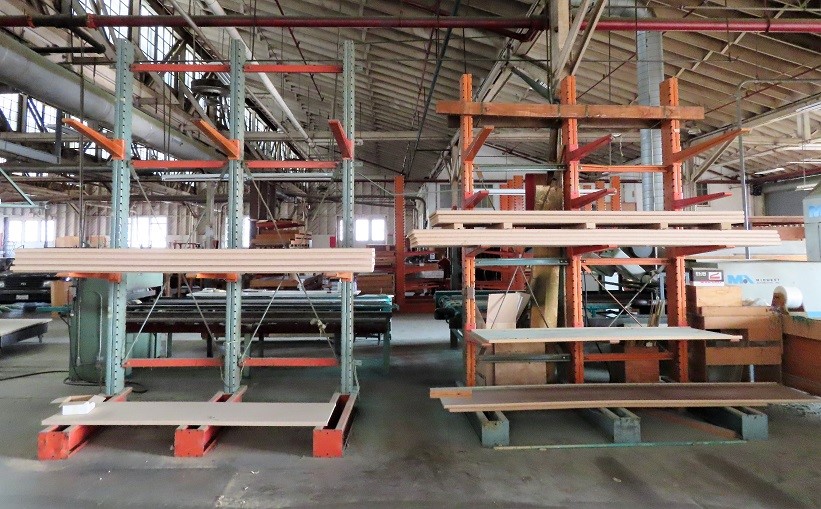 LOT# 048  LUMBER / CANTILEVER RACKING * (2) SECTIONS 12'H x 98" x 36" & 48"ARMS