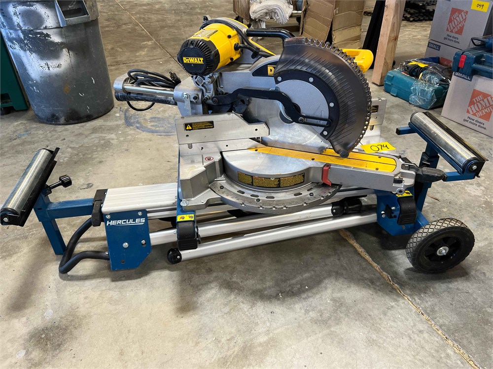 DeWalt sliding miter saw on folding portable base