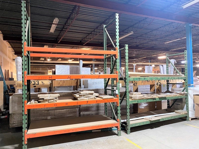 (2) Sections of Racking/Shelving 10'H & 13'H x 10' W x 36 & 42"D