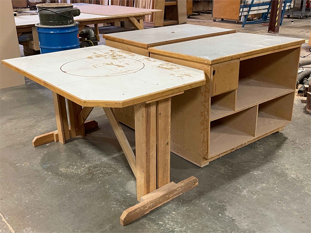 Three (3) Wooden Shop Tables