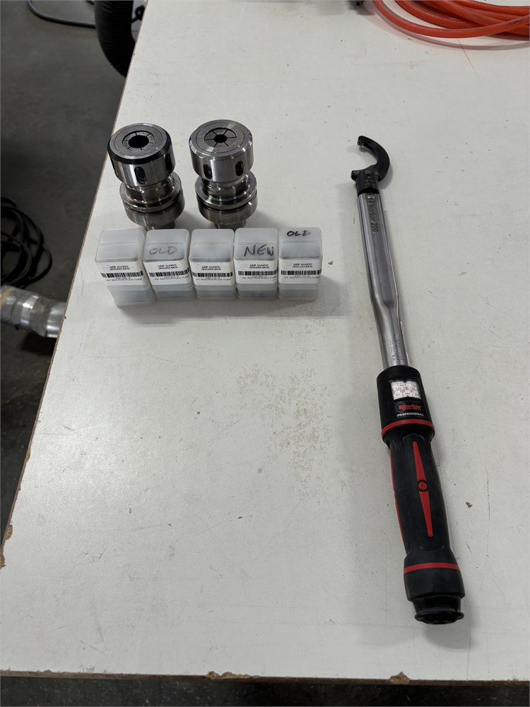 Two (2) HSK Tool Holder with Collets and Wrench