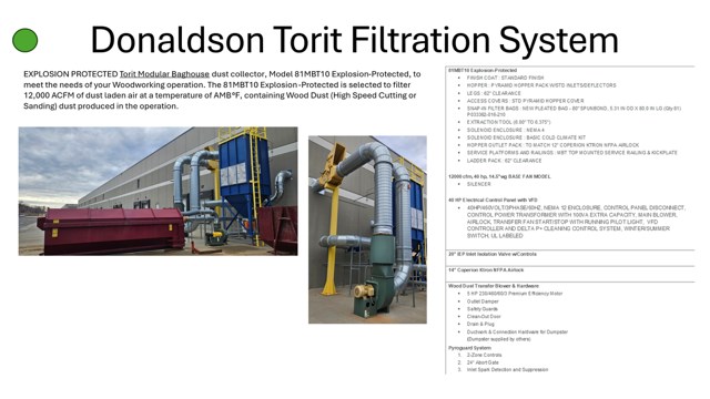 Donaldson Torit "81MBT10" Baghouse Dust Collector