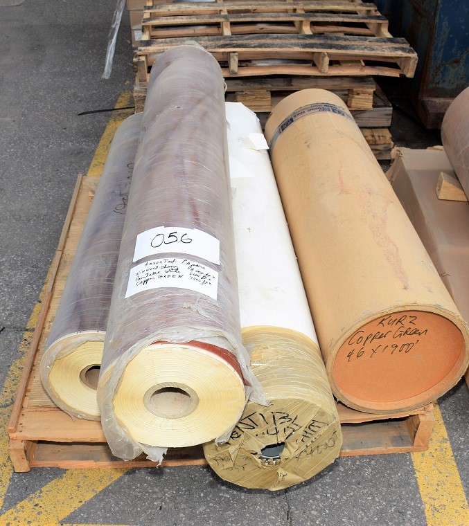 LOT# 056  (4) ROLLS OF ASSORTED LAMINATE / VENEER * SEE PHOTOS FOR DESCRIPTION