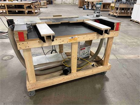 Lot - Double Router Table With Sliding Table | Place Your Bid at ...