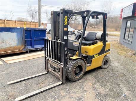 Yale "GLP050" Pneumatic Forklift - 189" Lift Ht, 5000lb Lift Capacity, Sideshift