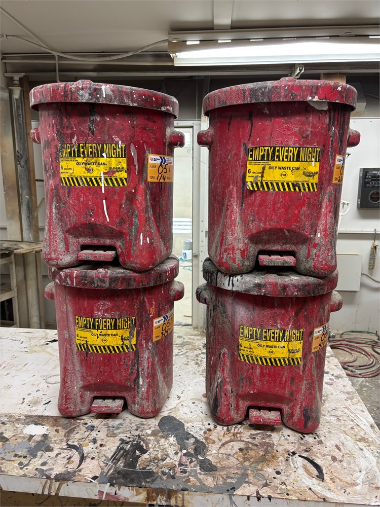 Lot of 6 Gallon Oily Waste Cans (Qty 4) as pictured