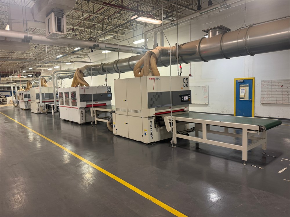 MOTIMAC Wide Belt Complete Sanding Line with Conveyors