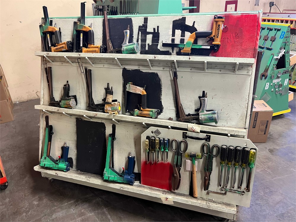 Tool Cart and Staple Guns and Tools