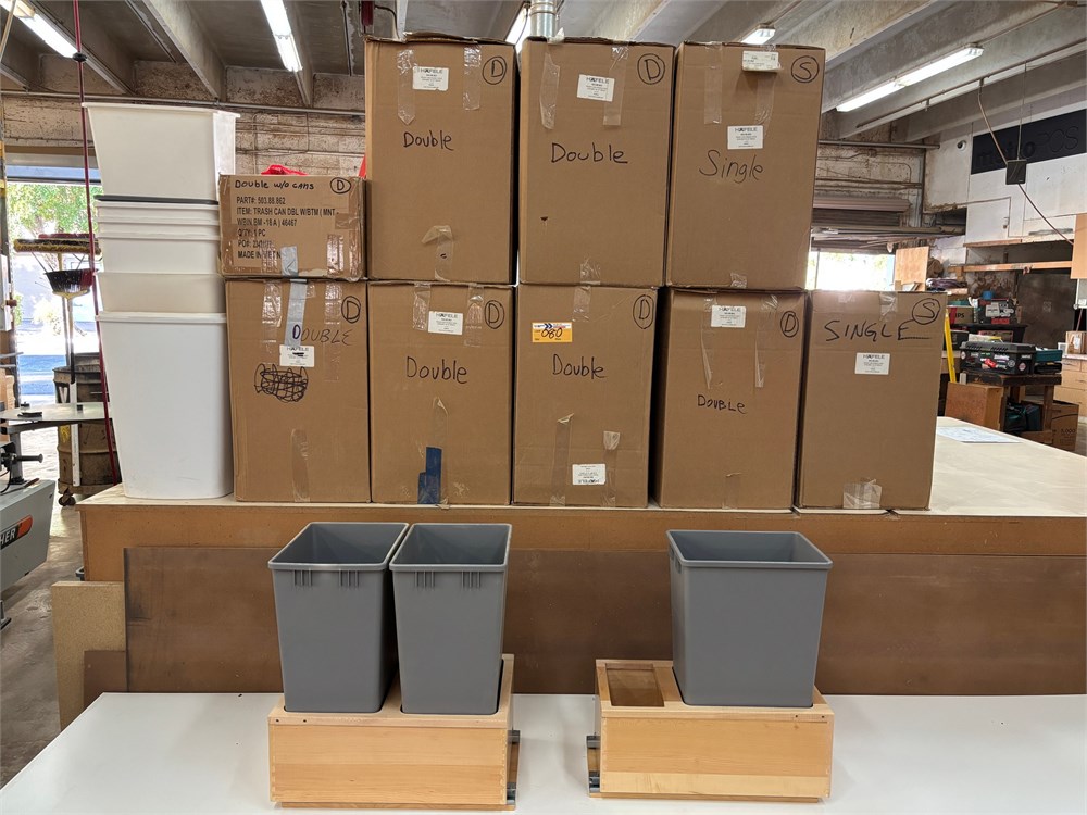 Lot of Cabinet Trash Can pullouts as pictured