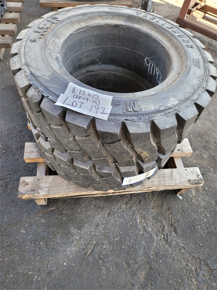 Two (2) Solid Forklift Tires
