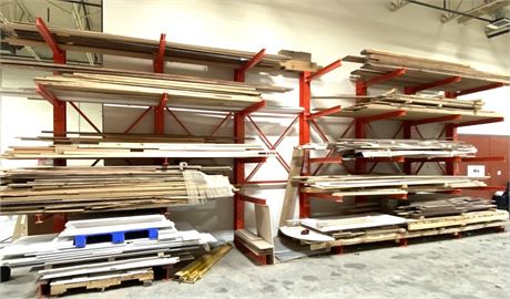 Lumber / Cantilever Racking (2) Sections - 12'H x 48" Arms (7) Uprights
