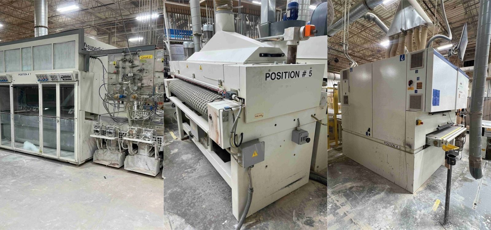 Superfici finishing line: brushing machine, spray machine and dryer