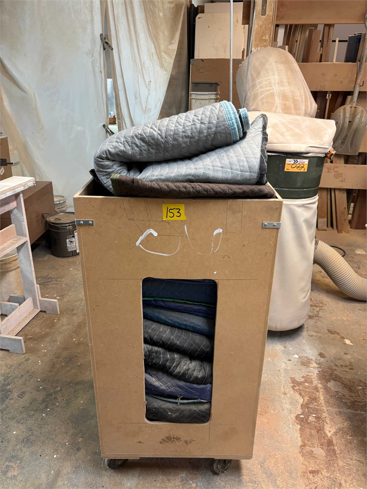 Lot of Moving Blankets with Compact Rolling Cart