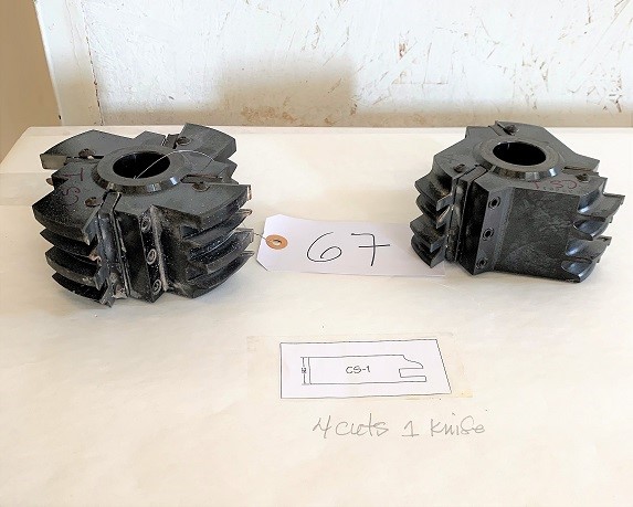 LOT# 067  (2) SHAPER / MOULDER CUTTERS * 1 1/4" BORE SEE PHOTO FOR PROFILE