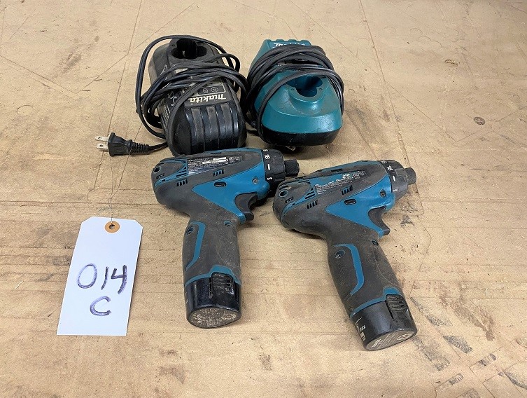 (2) Makita FDO1 Drills &  (2) Chargers - Tested & Working