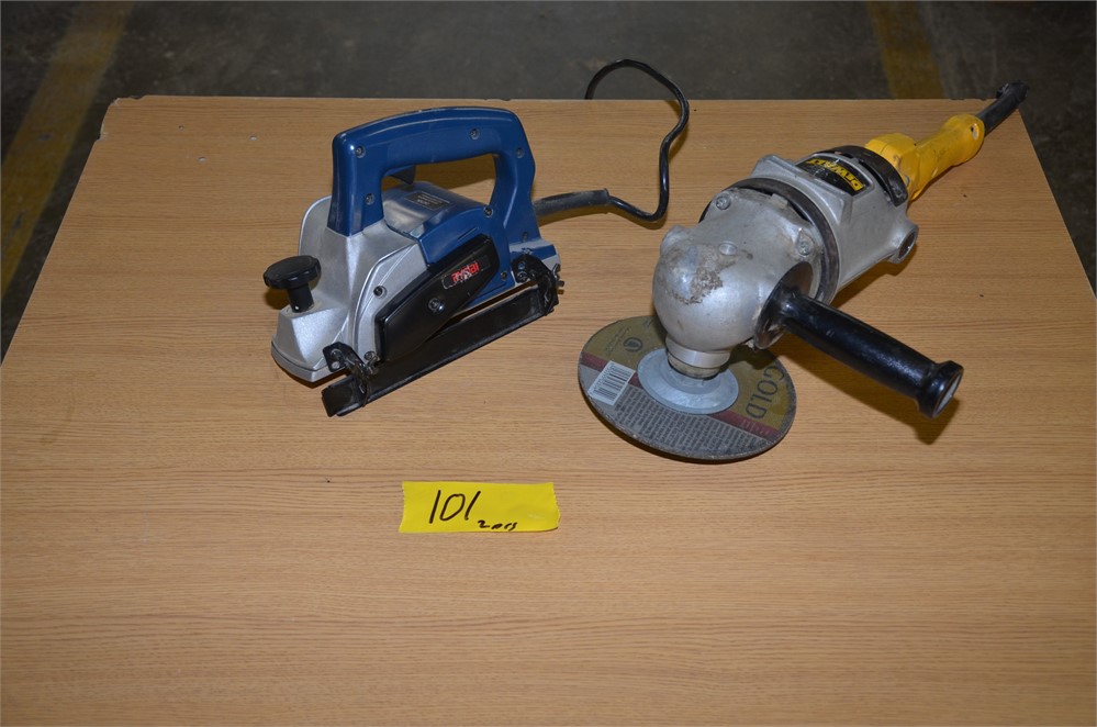 Hand planer and angle grinder
