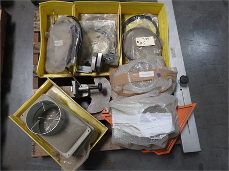 MISC. LOT OF PARTS, DUST COLLECTION PORTS, MISC. PARTS AS ON PALLET