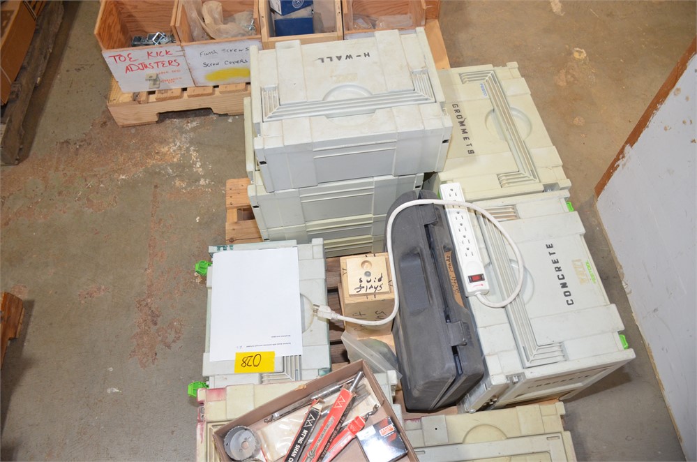 Pallet of Systainer boxes with contents & tools included