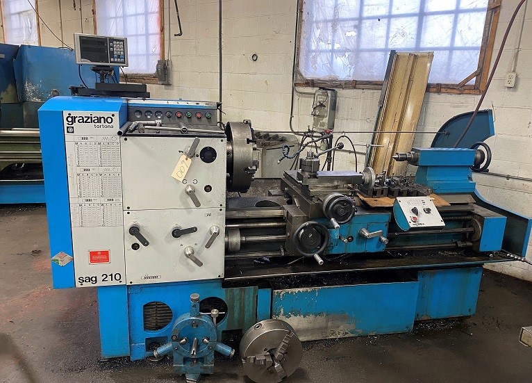 Graziano "JAG 210" Lathe - swing over bed 20.5", 10hp