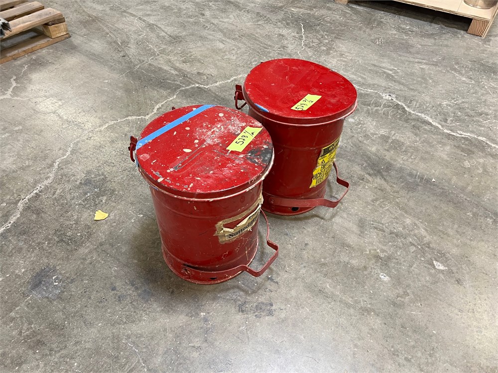 Two (2) Justrite Oily Waste Cans