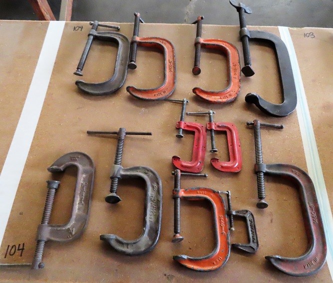 LOT# 104  (11)  "C" CLAMPS * LOT OF APPROX 11