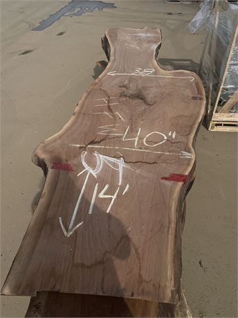 LIVE EDGE "FIGURED WALNUT" SLAB * 168" LONG - SEE PHOTO FOR MORE DIMENSIONS