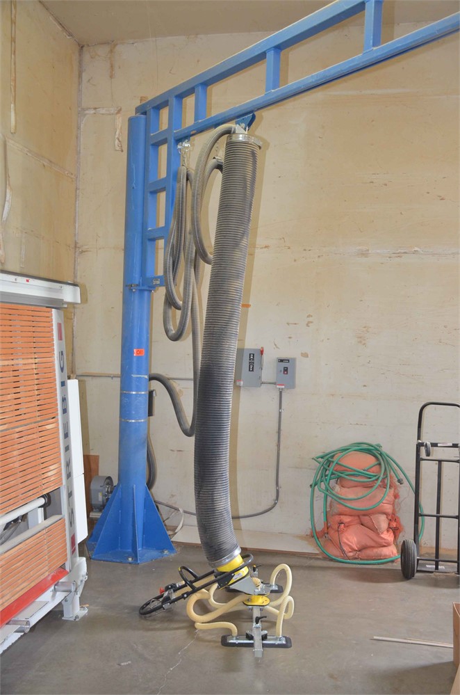 Gorbel jib crane and Tawi vacuum lift