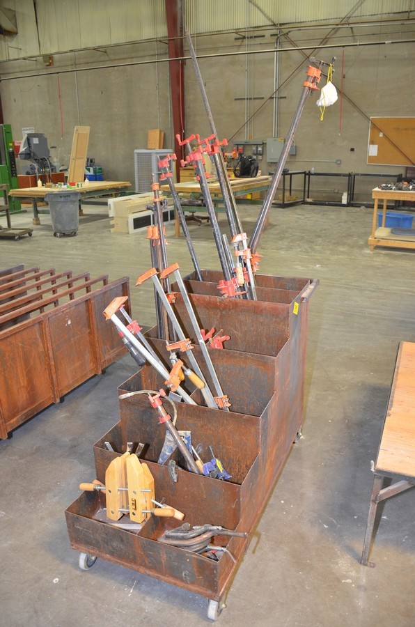 Rolling cart with Clamps