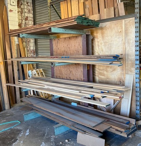 Cantilever Rack & Contents - Hardwood as pictured