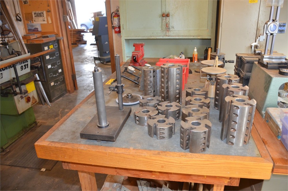 Moulder Heads & Tooling on top of table as pictured