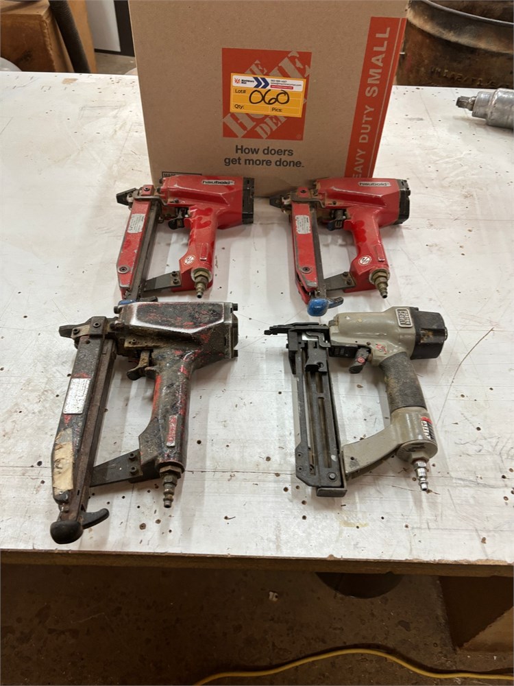 Lot of 4 Pneumatic Nail Guns as pictured