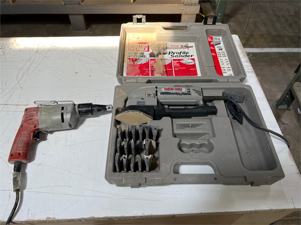 Milwaukee Power Drill and Porter Cable Profile Sander