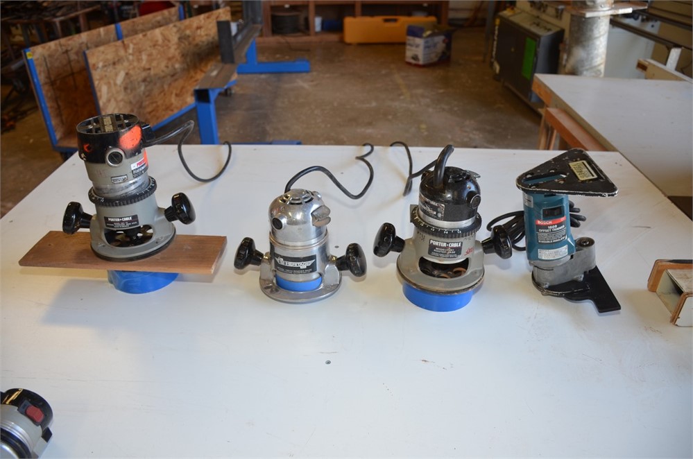 Lot of Bosch, Porter Cable and Heritage Hand Routers - Qty (4)