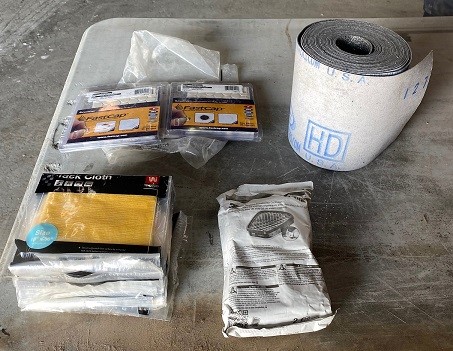 MISC LOT OF TACK CLOTH, FRICTION TAPE & 3M RESPIRATOR